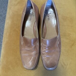 Gritti Women's Sz 8‎ Or 38 Light Brown Leather Loafer Shoes